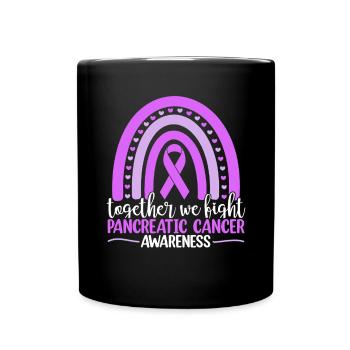 Together We Fight Cancer Purple Boho Rainbow - Full Colour Mug - black - Front