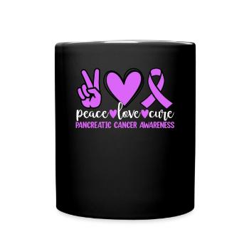 Peace Love Cure Cancer du Pancréas Endocrinien - Mug uni - noir - Devant