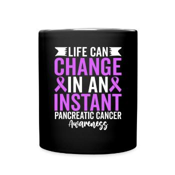 La vie peut changer en un instant Purple Pancreatic - Mug uni - noir - Devant