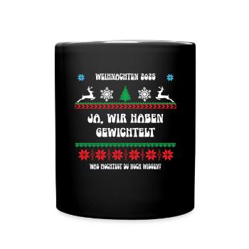 Weihnachten 2025 Wichtelspiel Julklapp Wichteln - Tasse einfarbig - Schwarz - Vorne