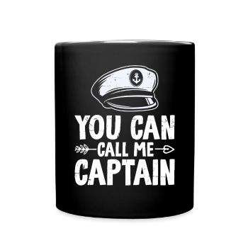 Funny Sailing Sea Captain Nautical Sailboat - Full Colour Mug - black - Front