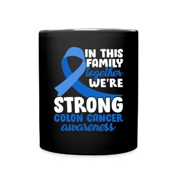 Family Together Blue Ribbon Colorectal Colon - Full Colour Mug - black - Front