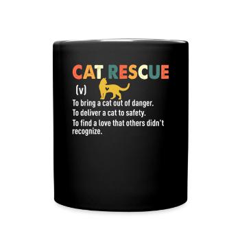 Chat Sauvetage Drôle Définition Rétro Famille d’accueil Animal - Mug uni - noir - Devant