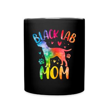 Black Lab Mom Labrador Retriever Dog Tie Dye - Full Colour Mug - black - Front
