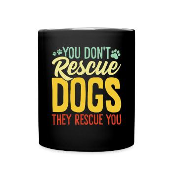 Vous ne sauvez pas les chiens patte adopter rétro chiot chien - Mug uni - noir - Devant