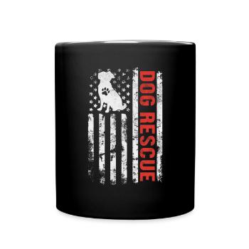 Dog Rescue USA Flag Refuge Foster Animal - Mug uni - noir - Devant
