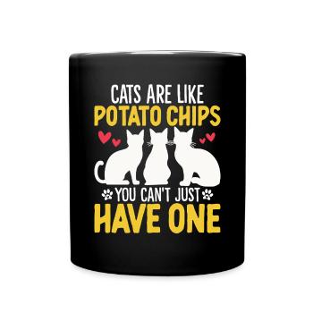 Les chats sont comme des chips Activiste des animaux Drôle - Mug uni - noir - Devant