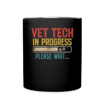 Vet Tech In Progress Retro Future Veterinarian - Full Colour Mug - black - Front
