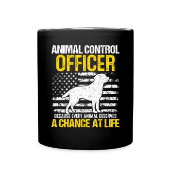Agent de contrôle des animaux USA Flag Pet Rescue Animal - Mug uni - noir - Devant