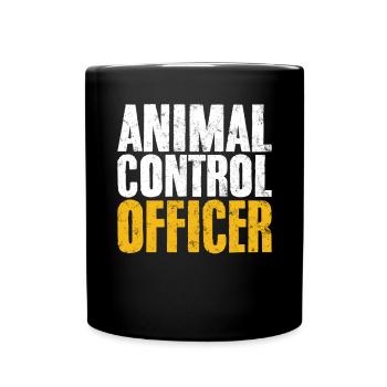 Agent de contrôle des animaux Drôle de chien de refuge Animal - Mug uni - noir - Devant