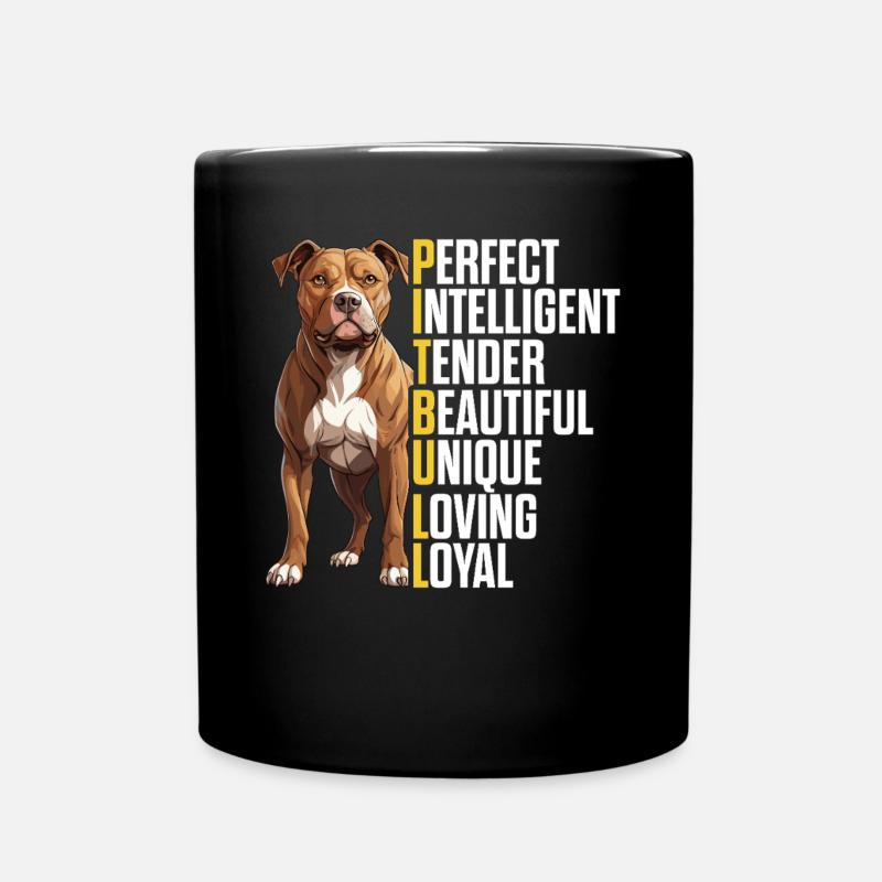 Pitbull Lustige Definition Pitbull Welpe Pittie Hund - Tasse einfarbig - Schwarz