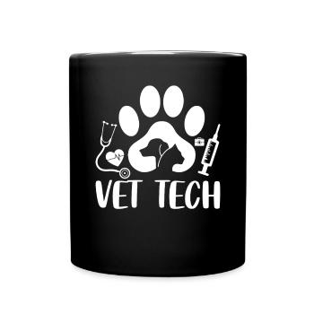 Vet Tech Funny Veterinary Technician Pet Animal - Full Colour Mug - black - Front