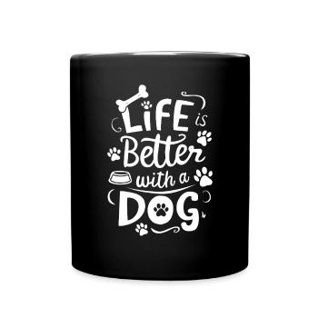 La vie est meilleure avec un chiot chien Propriétaires de chiens Animal - Mug uni - noir - Devant