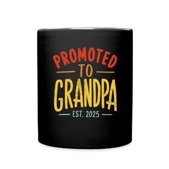 Promu au rang de grand-père est 2025 grand-père rétro - Mug uni - noir - Devant