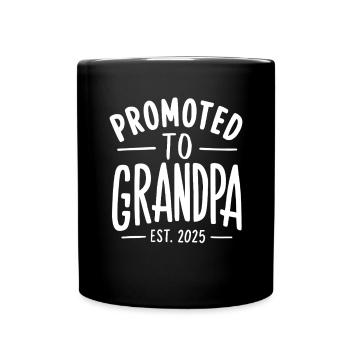 Promoted to Grandpa Est 2025 Grandpa Grumps - Full Colour Mug - black - Front
