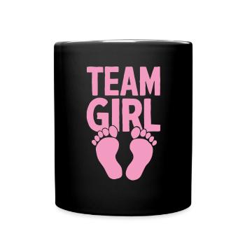 Team Girl Pregnancy Announcement Funny Baby Girl - Full Colour Mug - black - Front