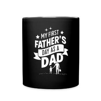 My First Fathers Day Gender Reveal Funny - Full Colour Mug - black - Front
