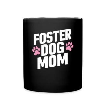 Pflegehund Mama Pfote Lustiges Hundewelpen adoptieren Tier - Tasse einfarbig - Schwarz - Vorne