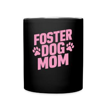 Pflegehund Mama Tierheim Lustige Mama Welpe - Tasse einfarbig - Schwarz - Vorne