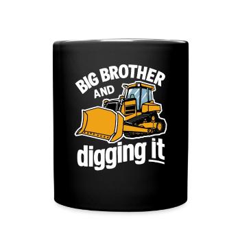 Big Brother And Digging It Funny Big Brother - Full Colour Mug - black - Front