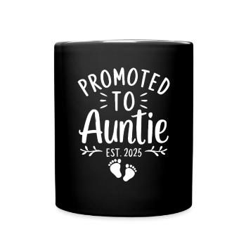 Promoted to Auntie 2025 Gender Reveal Soon to Be - Full Colour Mug - black - Front