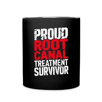 Drôle de survivant du canal radiculaire Endodontiste dentaire - Mug uni - noir - Devant