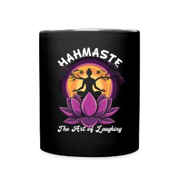 Meditation Lustiges Lachen Yoga - Tasse einfarbig - Schwarz - Vorne