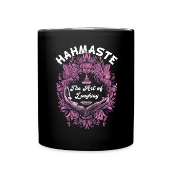 Meditation Lustiges Lachen Yoga - Tasse einfarbig - Schwarz - Vorne