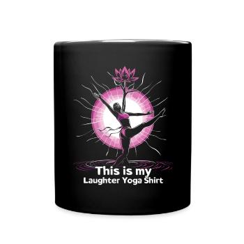 Meditation Lustiges Lachen Yoga - Tasse einfarbig - Schwarz - Vorne