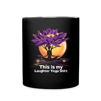 Meditation Funny Laughter Yoga - Full Colour Mug - black - Front