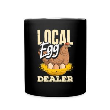 Unterstützen Sie lokale Eierhändler - Tasse einfarbig - Schwarz - Vorne