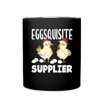 Unterstützen Sie lokale Eierhändler - Tasse einfarbig - Schwarz - Vorne