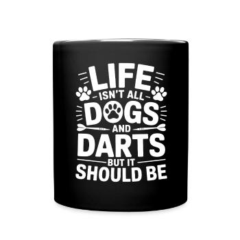 Fléchettes Dire Chien Fléchettes Drôle Fléchettes Cadeau - Mug uni - noir - Devant