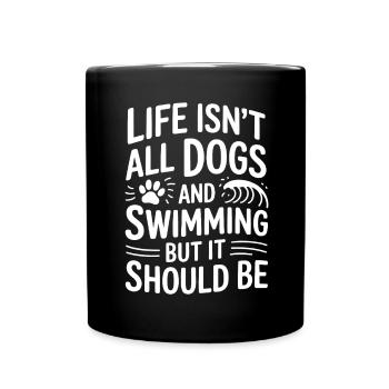Natation Dire Chiens Drôle Natation Cadeau - Mug uni - noir - Devant