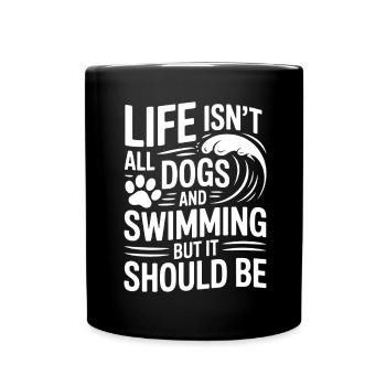 Natation Dire Chiens Drôle Natation Cadeau - Mug uni - noir - Devant