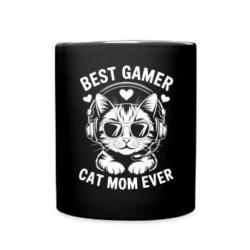 Gamer Saying Mom Cats Funny Gaming Gift - Full Colour Mug - black - Front