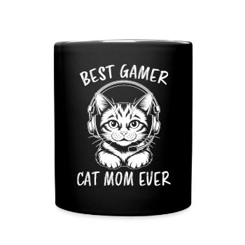 Gamer Saying Mom Cats Funny Gaming Gift - Full Colour Mug - black - Front