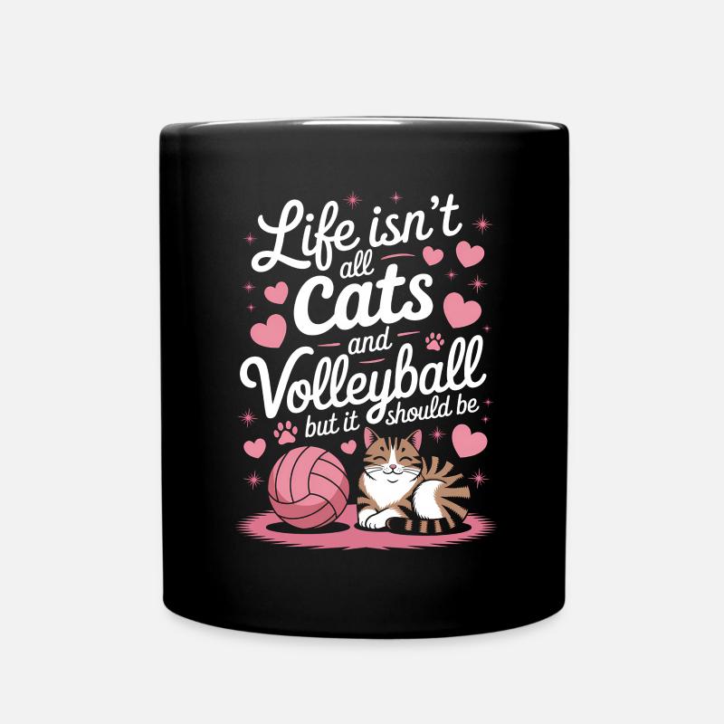 Chat de volley-ball drôle de cadeau de volley-ball - Mug uni - noir