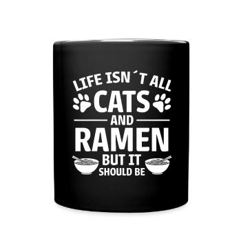 Ramen Cat Anime Funny Kawaii Ramen Gift - Full Colour Mug - black - Front