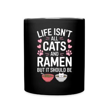 Ramen Cat Anime Funny Kawaii Ramen Gift - Full Colour Mug - black - Front