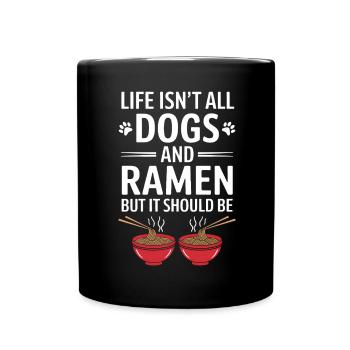 Ramen Dogs Anime Funny Kawaii Ramen Gift - Full Colour Mug - black - Front