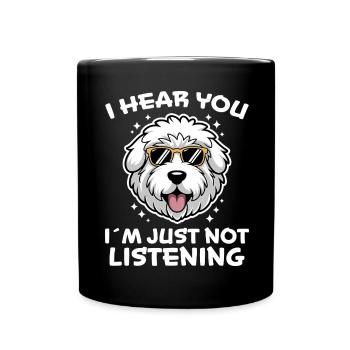 Old English Sheepdog Spruch Witz Sheepdog Geschenk - Tasse einfarbig - Schwarz - Vorne