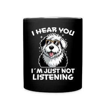 Old English Sheepdog Saying Joke Sheepdog Gift - Full Colour Mug - black - Front
