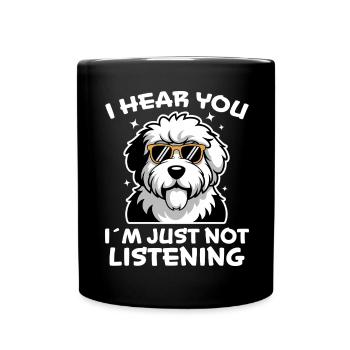 Old English Sheepdog Saying Joke Sheepdog Gift - Full Colour Mug - black - Front