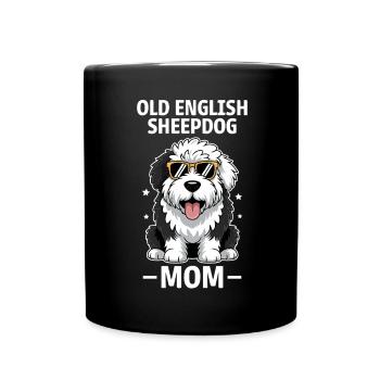 Old English Sheepdog Spruch Witz Sheepdog Geschenk - Tasse einfarbig - Schwarz - Vorne