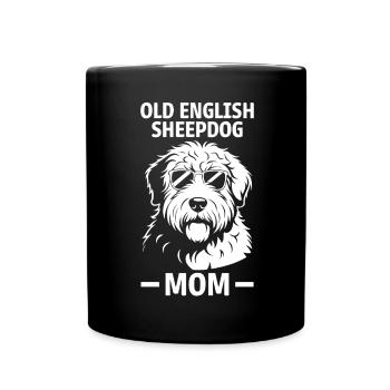 Old English Sheepdog Spruch Witz Sheepdog Geschenk - Tasse einfarbig - Schwarz - Vorne