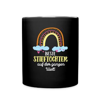 Stieftochter Geburtstag Bonus Tochter Stiefkind - Tasse einfarbig - Schwarz - Vorne