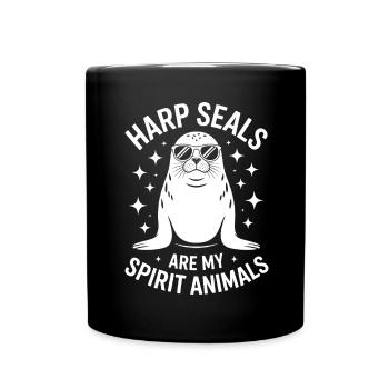 Seal Saying Seal Funny Harp Seal Gift - Full Colour Mug - black - Front