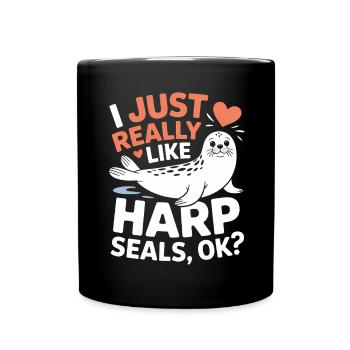 Seal Saying Seal Funny Harp Seal Gift - Full Colour Mug - black - Front