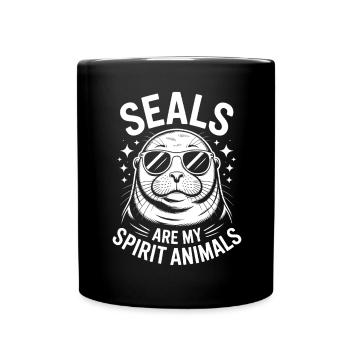 Seal Saying Seal Funny Seal Gift - Full Colour Mug - black - Front